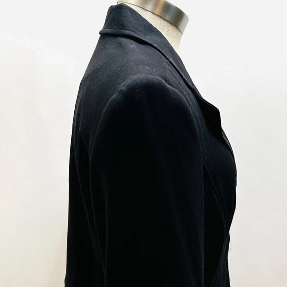 CHARTER CLUB Women Long Sleeve Button Down Collared Black Career Jacket Size 6 - Picture 7 of 13